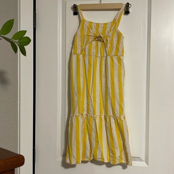 Girls yellow and white striped dress 7 - Picture 1 of 6